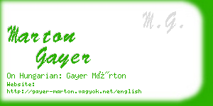 marton gayer business card